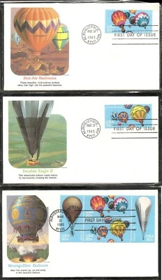 US SC # 2032-2035 And 2035a Balloons FDC . Albuquerque cancel. Fleetwood Cachet - Image 1 of 2