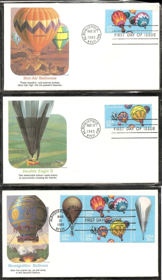 US SC # 2032-2035 And 2035a Balloons FDC . Albuquerque cancel. Fleetwood Cachet - Image 1 of 2