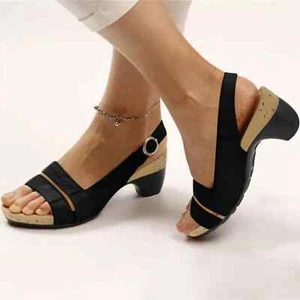 Summer Sandals For Women Elegant Retro Comfortable Open Toe Low Fish Mouth - Picture 1 of 26