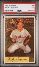 1954 Bowman Smoky Burgess PSA 5
