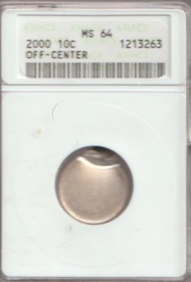 Roosevelt Dime Major Off Center Error 10C - ANACS MS64 - Image 1 of 2