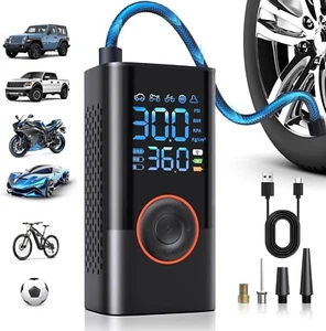 Tire Inflator Portable Air Compressor Portable Cordless Mini Air Pump with Digit - Picture 1 of 8