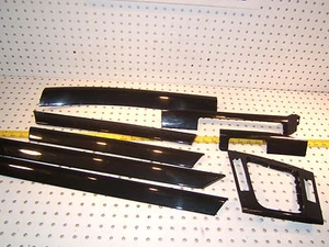 BMW E46 1998 sedán piano genuino negro tablero/consola/puertas OEM 8 cubiertas - Imagen 1 de 19