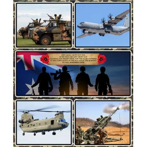 Patchwork Quilting Sewing ANZAC Respect Military Panel 92x110cm Fabric - Picture 1 of 3