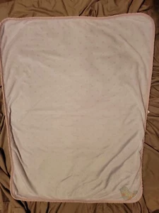 Carter’s Pink White Minky Dot Baby Blanket Plush Sherpa Floral Bird lovey EUC - Picture 1 of 4