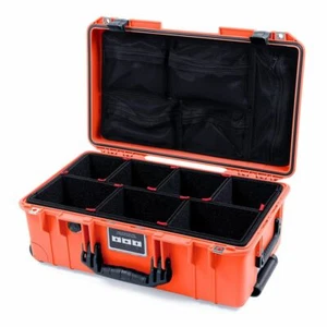 Pelican orange & schwarz 1535 Etui mit Trekpak Trennwänden & Netzdeckel Organizer. - Bild 1 von 3