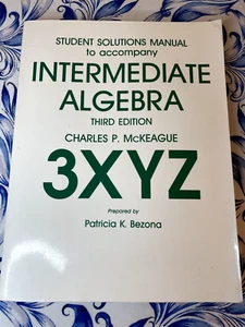 Student Solutions Manual to Accompany Intermediate Algebra, 3XYZ, 3rd Ed., 1987 - Picture 1 of 5