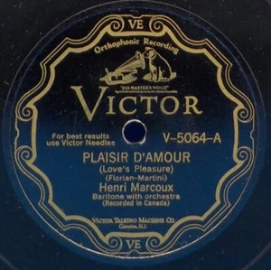 Henri Marcoux (French) 78 Plaisir D'Amour / L'Heure Exquise B10 - Picture 1 of 2