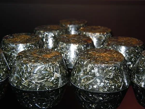 8 Large Orgone 23k Gold Towerbusters Rutilated Quartz Magnetite Copper Brass EMF - Picture 1 of 2