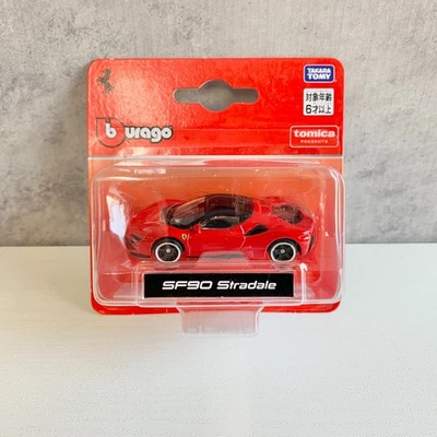 TOMICA Presenta Burago Ferrari SF90 Stradale 1/64 Diecast Modelo Coche Rojo Japón Foto 1 de 4