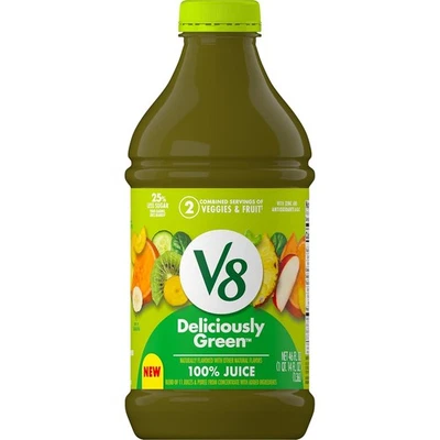 Jugo de frutas y verduras V8 Deliciously Green 100 %, botella de 46 fl oz Foto 1 de 4