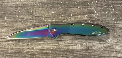 Kershaw Ken Onion Discontinued Rainbow Leek Model 1660VIB Assisted Open Knife   - Image 1 of 4
