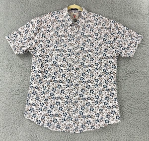 Mari Kat Hemd mit Knopfleiste Herren Größe 2XL Weiß Blumenmuster Freizeit Kurzarm - Bild 1 von 14