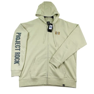 Under Armour Project Rock Hoodie Herren XL Beige Full Zip Tools Sweatshirt 1386898 - Bild 1 von 13