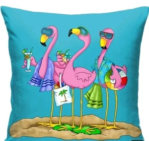 Flamingo Throw Pillow Cover - Picture 1 of 4
