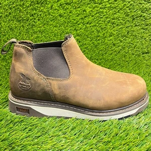Georgia AMP LT 4" Mens Size 9W Brown Outdoor Leather Wedge Work Romeo Boots - Picture 1 of 10