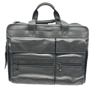 COMPAQ Echtleder Laptoptasche Aktentasche Messenger 17" schwarz gepolstert - Bild 1 von 9
