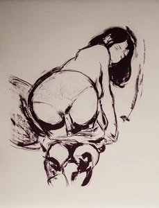 Martin Stommel desnudo de mujer erotismo arte contemporáneo litografía 2014 26/56 - Imagen 1 de 2