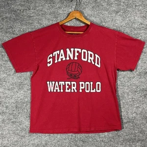 Stanford University Water Polo T Shirt Mens Large Gym Phys Ed Champion Red - Picture 1 of 9