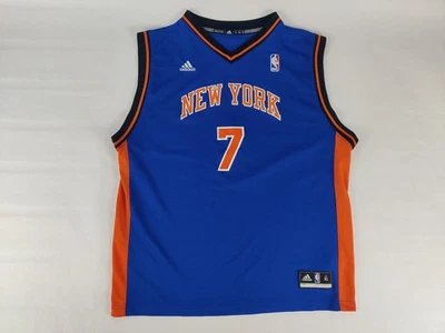 USED Adidas NBA New York Knicks Carmelo Anthony #7 Jersey Youth XL Blue/Orange - Image 1 of 4