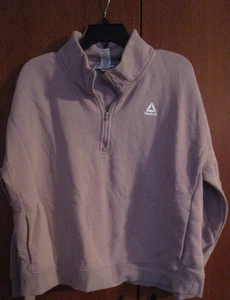Reebok Pullover Jacket Light Lilac Sz Large Cotton Poly Bust 51 Length 24 in - Picture 1 of 6