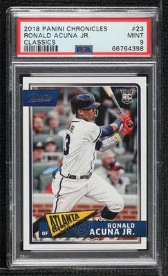 Panini Chronicles Classics 2018 Ronald Acuna Jr #23 PSA 9 como nuevo Rookie RC Foto 1 de 2