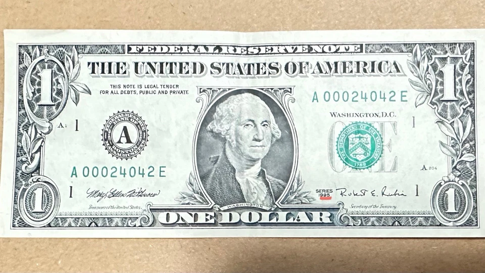 1995 $1  With Error On The 95 /low Number A00024042E   - Image 1 of 2