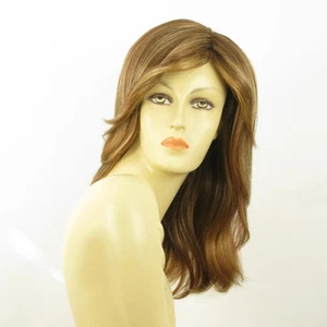 Perruque femme mi-longue Châtain Cuivré Méché Blond Clair ZELINDA 6BT27B - Imagen 1 de 8