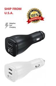 Car Charger Adapter Dual USB Port Quick Fast Charging for iPhone Samsung LG HTC - Picture 1 of 3