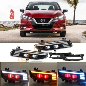 Luz de circulación diurna LED bisel delantero ojo de demonio para Nissan Versa Sunny 2020-2022 p - Imagen 1 de 12
