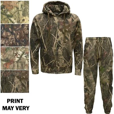 KIDS JUNGLE PRINT TRACKSUIT 2PCS FULL SET CAMOUFLAGE TROUSER HOODIE COMBAT SWEAT