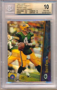 Brett Favre 1998 Finest Mystery Refractor Salón de la fama Jake Plummer BGS 10 Pristine Pop 1 - Imagen 1 de 2
