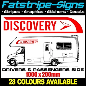 DISCOVERY WOHNMOBIL CARAVAN GRAFIK AUFKLEBER DECALS CAMPER DAY VAN RV - Bild 1 von 2