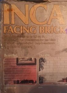 Vintage Open Box of 15 Z-Brick 1979 Inca Fireproof Facing Brick 7 7/8" x 2 3/8"