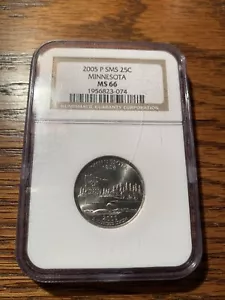2005-P Minnesota State Quarter SMS Satin Finish - PCGS Graded SP66 (25C MS66) - Picture 1 of 2