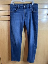 34 Heritage Courage Mis-Rise Straight Jeans Size 34X30 Blue Medium Wash Stretch 