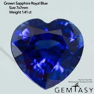 Cut stone - Sapphire Royal Blue Czochralski Pulled lab grown 7x7mm 1.41-1.74ct - Picture 1 of 3