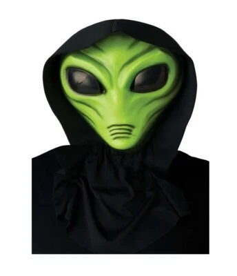 Alien Visitor Mask - Light Up - Attached Hood - Costume Accessory - One Size - Image 1 of 2
