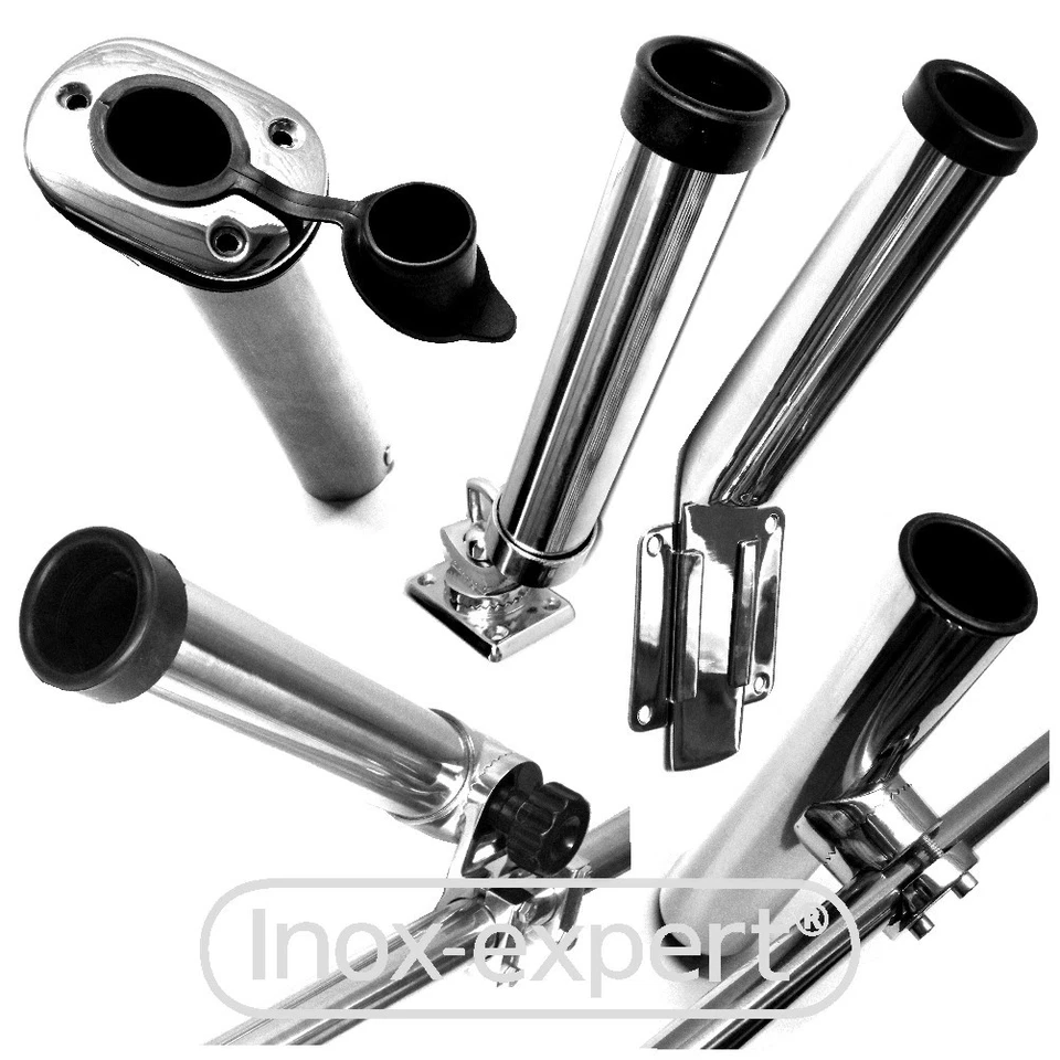 Rutenhalter Edelstahl VA Rostfrei Bootsrutenhalter Niro Ruten-Ständer Angelruten - Bild 1 von 1