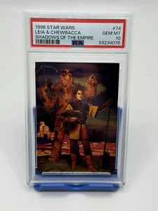1996 TOPPS STAR WARS SHADOWS OF THE EMPIRE #74 LEIA & CHEWBACCA FOIL PSA 10 - Picture 1 of 2