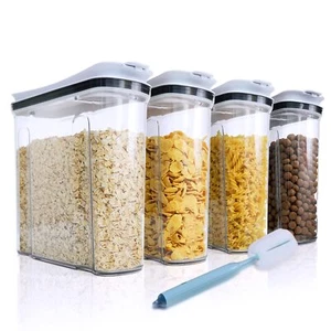Cereal Containers Storage Set, Airtight Food Storage Container with Lid 4L/13... - Picture 1 of 7