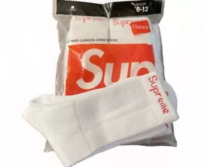 SUPREME/ HANES WHITE SOCKS (SINGLES) ONE PAIR/ BRAND NEW - Picture 1 of 2