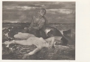 Arnold Böcklin AK uralt Triton und Nereide Akt Erotik Kunst Malerei 2402032 - Picture 1 of 2