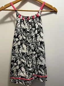 Tommy Bahama Girls Black & White Floral Summer Sun Dress Straps Bow Size 7 Lined - Picture 1 of 4
