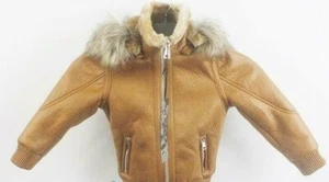 Boy's Tan Faux Leather Jacket Robert Phillipe Sz 4 $149 - Picture 1 of 5
