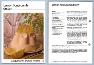 Lemon Honeycomb Desert #10 Cold Desserts Hamlyn All-Colour Cookery Card - Picture 1 of 1