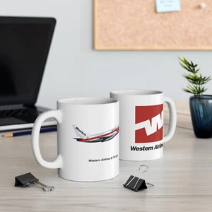 Western Airlines B-737-200 Coffee Mug - Picture 1 of 8