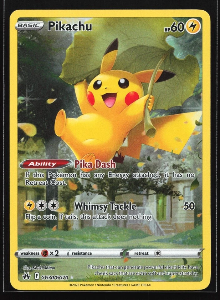 Pikachu Full Art GG30/GG70 Crown Zenith Galarian Gallery Pokemon 2023 - Image 1 of 2