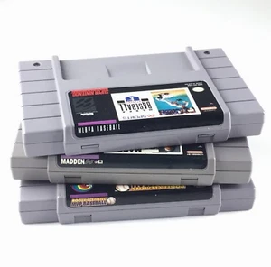 SNES Sports Bundle / Baseball Football Clemens MLBPA Madden / 3 Game Cartridges - Picture 1 of 12