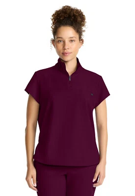 Wine Healing Hands Quest Scrubs Stand Up Collar Top HH752 WINE - Image 1 of 4